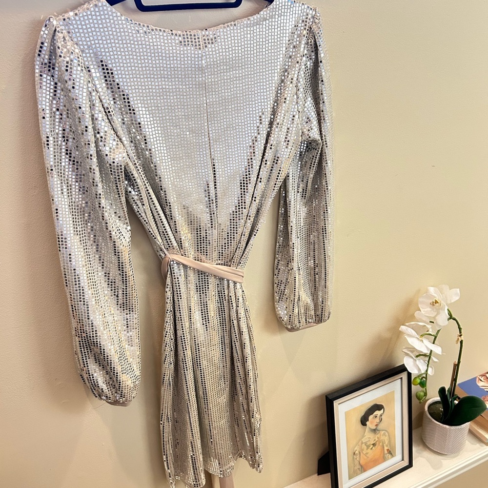 Silver Sequin New Years Mirrorball Dress